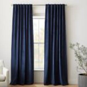 West Elm Luster Velvet Curtain Panels - Midnight Blue  (48" x 108")